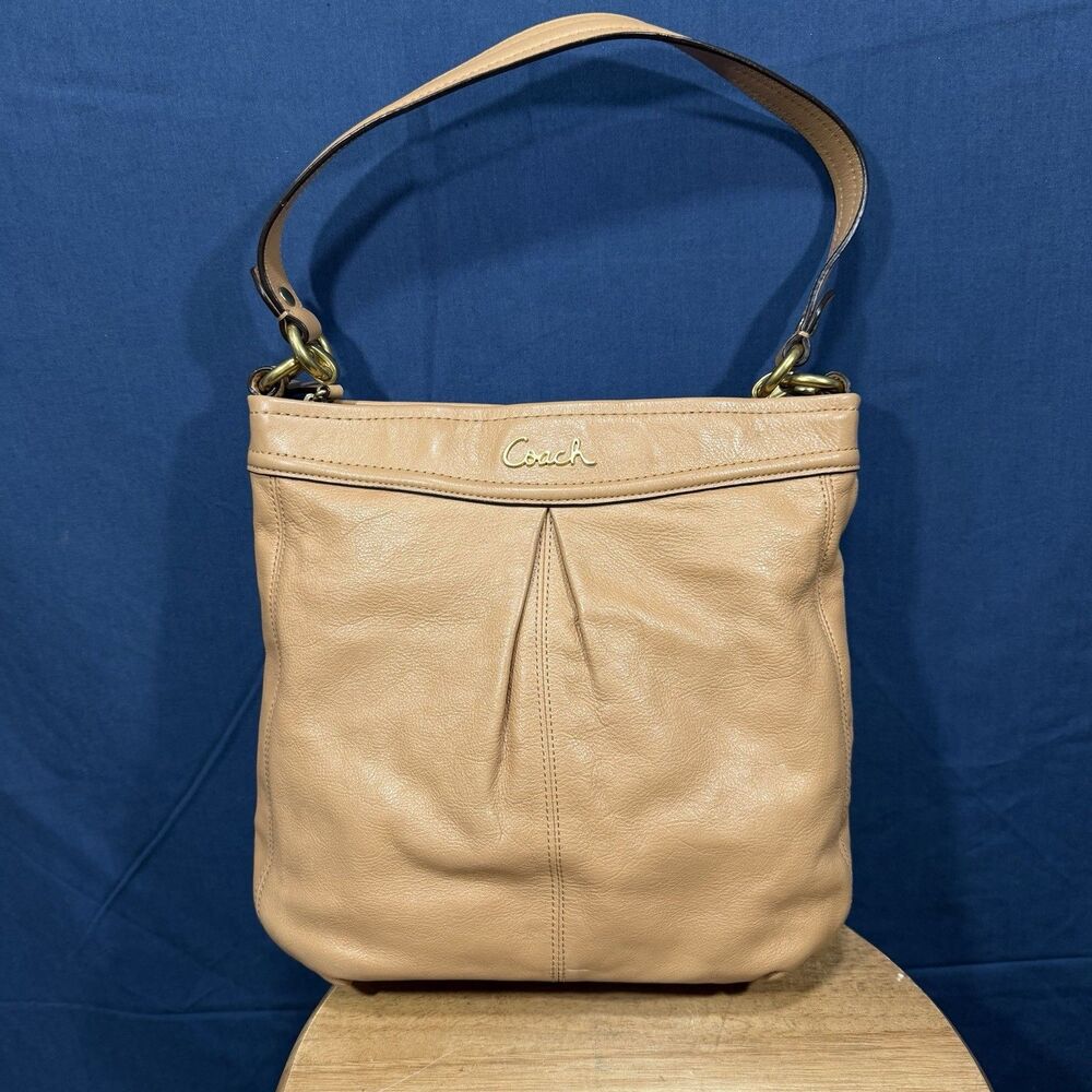 Coach Ashley Hippie Leather F20114 Pleated Shoulder Handbag Purse Y2K Retro